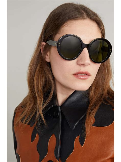 gucci oversize round frame acetate sunglasses